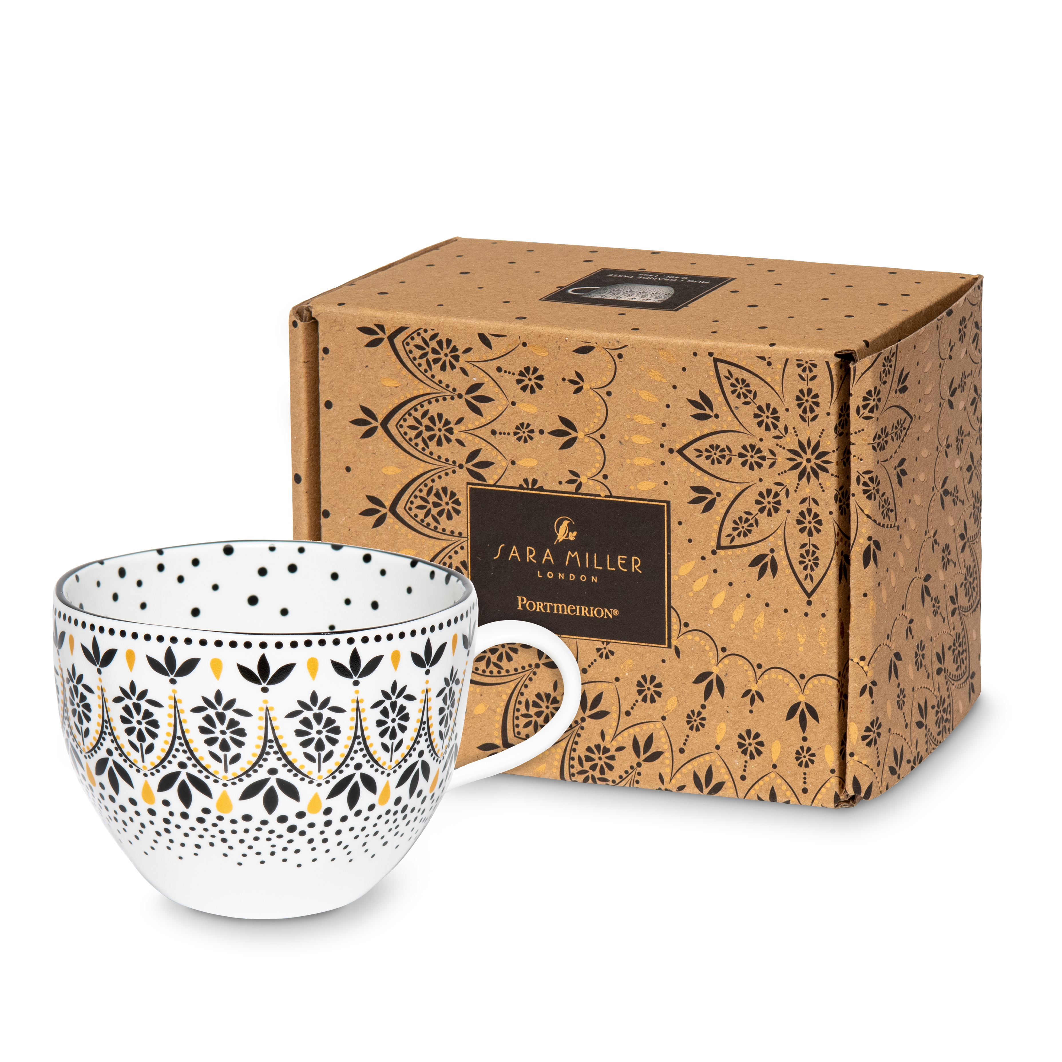 Sara Miller Artisanne Noir Mug, Mandala image number null